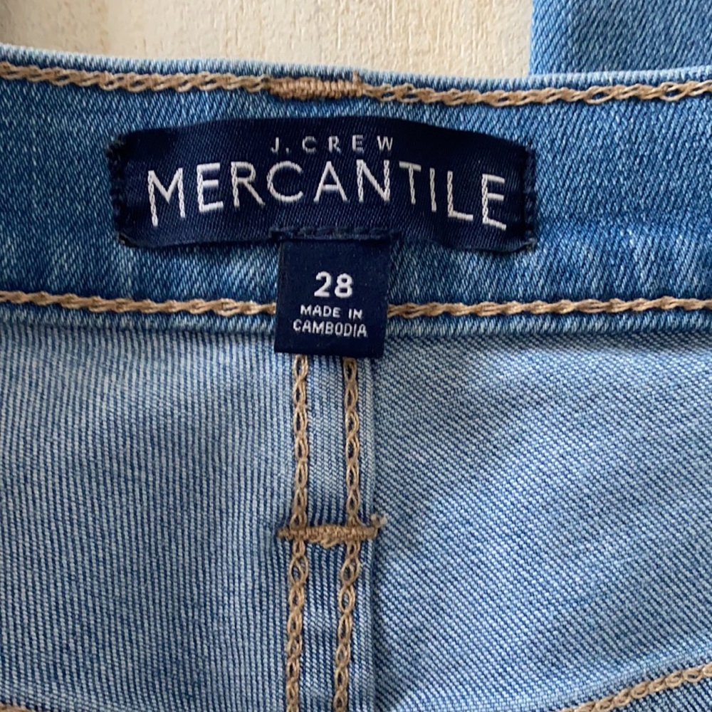 J. Crew mercantile high rise light wash frayed hem skinny jeans 28 - Picture 3 of 7